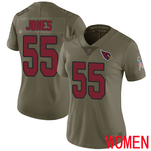 Arizona Cardinals Limited Olive Women Chandler Jones Jersey NFL Football #55 2017 Salute to Service
